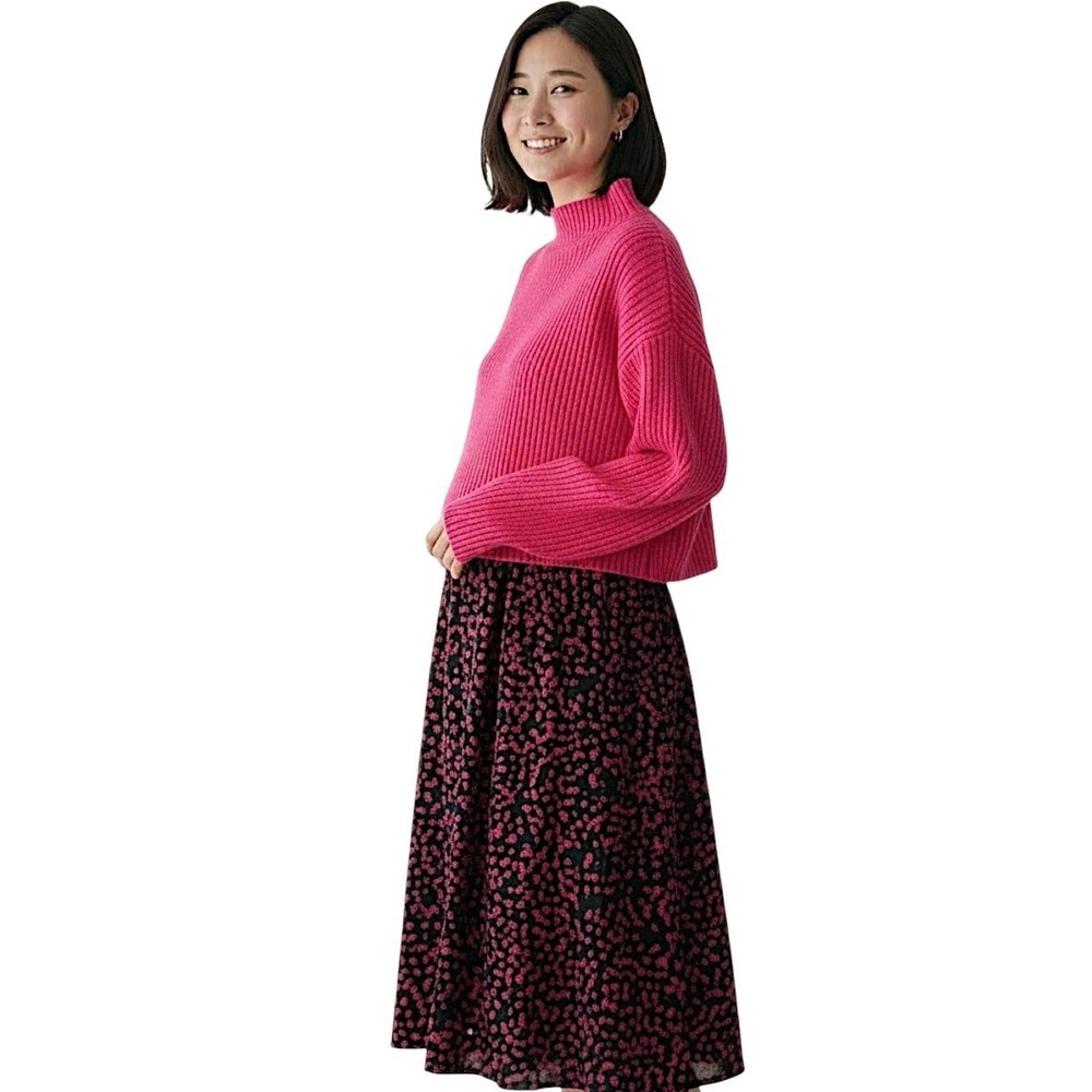 Seraphine Maternity Dress 4‎ Lucie Knitted Topper Pink Black Floral 2 Pc A Line